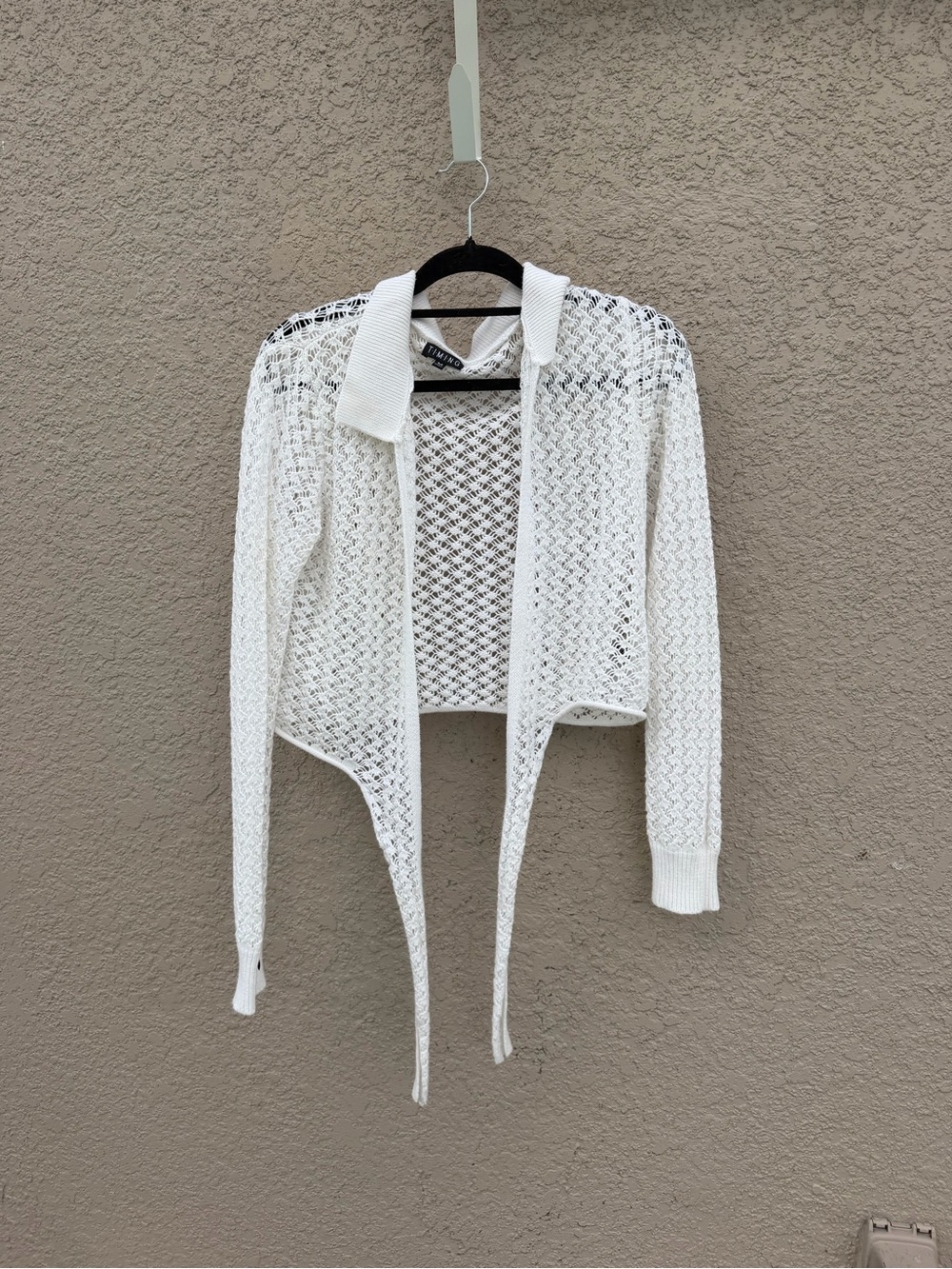 Lightweight Open-Knit White Women's Cardigan Sweater